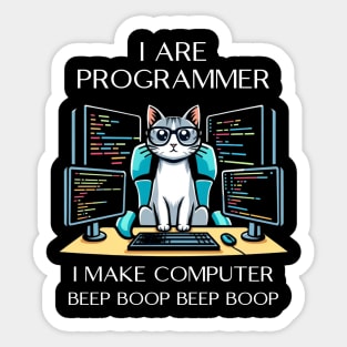I Are Programmer Cat Sticker